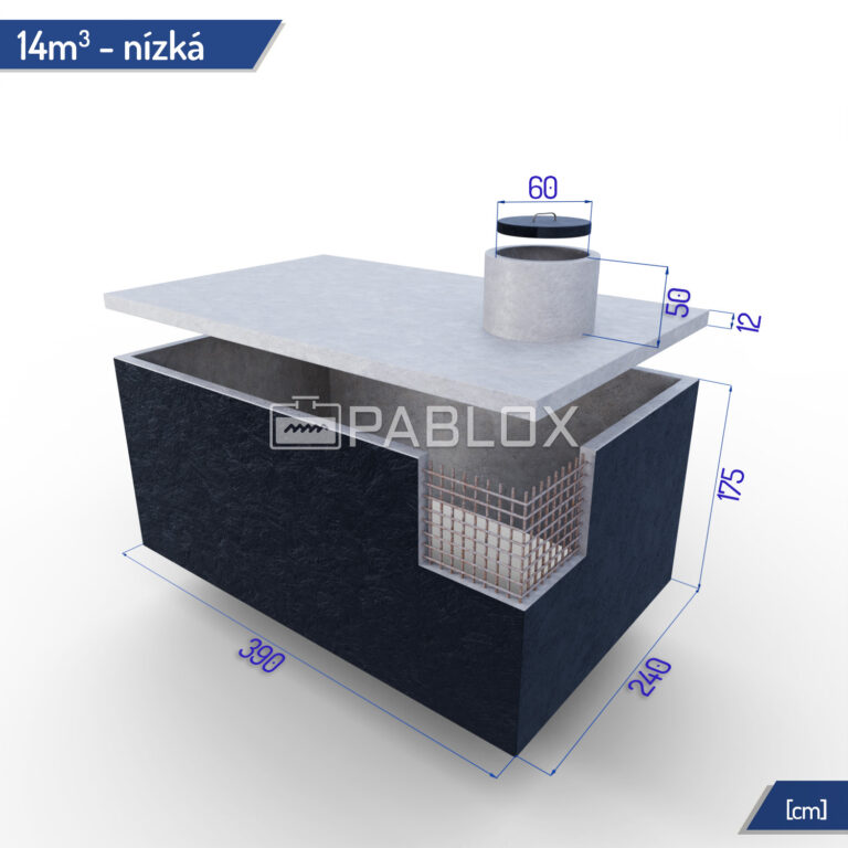 Betonová nádrž bez dna 14 m³ - nízká