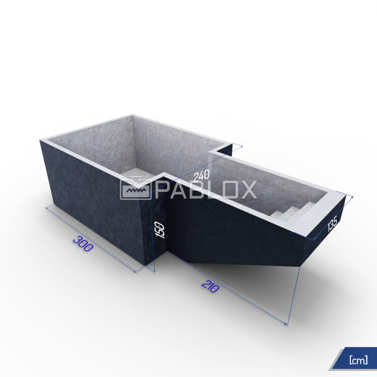 Betonový bazén 510 × 240 × 150 - schody 135 cm