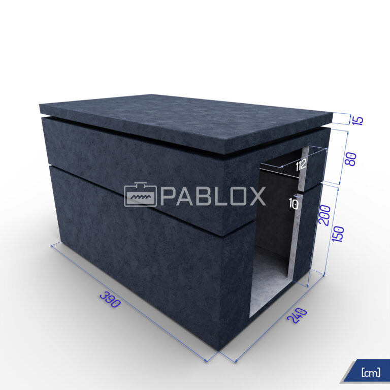 Modulární betonový sklep 390 × 240 × 245 - boční vstup